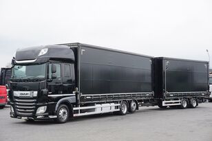 DAF XF / 480 / ACC / E 6 / ZESTAW PRZEJAZDOWY 120 M3 / DŁ. 9,1 M + 6 curtainsider truck + curtain side trailer