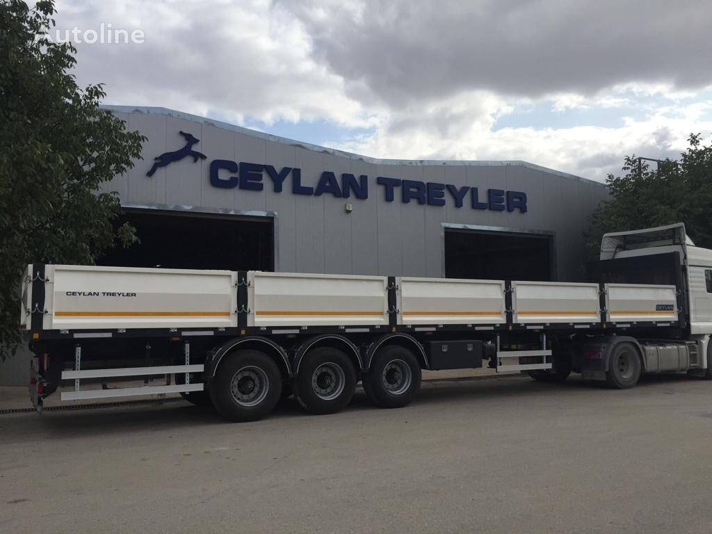 new Ceylan 3 AXLES FLATBED&PLATFORM WITH SIDE COVER  flatbed semi-trailer