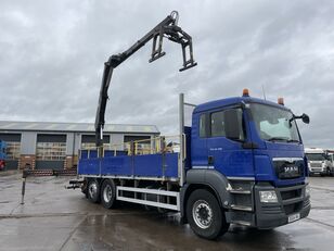 MAN TGS 26.360, 6X2 26 TONNE DRAWBAR SPEC BRICK GRAB – 2014 – DG64 V flatbed truck