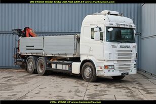 Scania R 420, CRANE PALFINGER  (REMOVABLE), RETARDER flatbed truck
