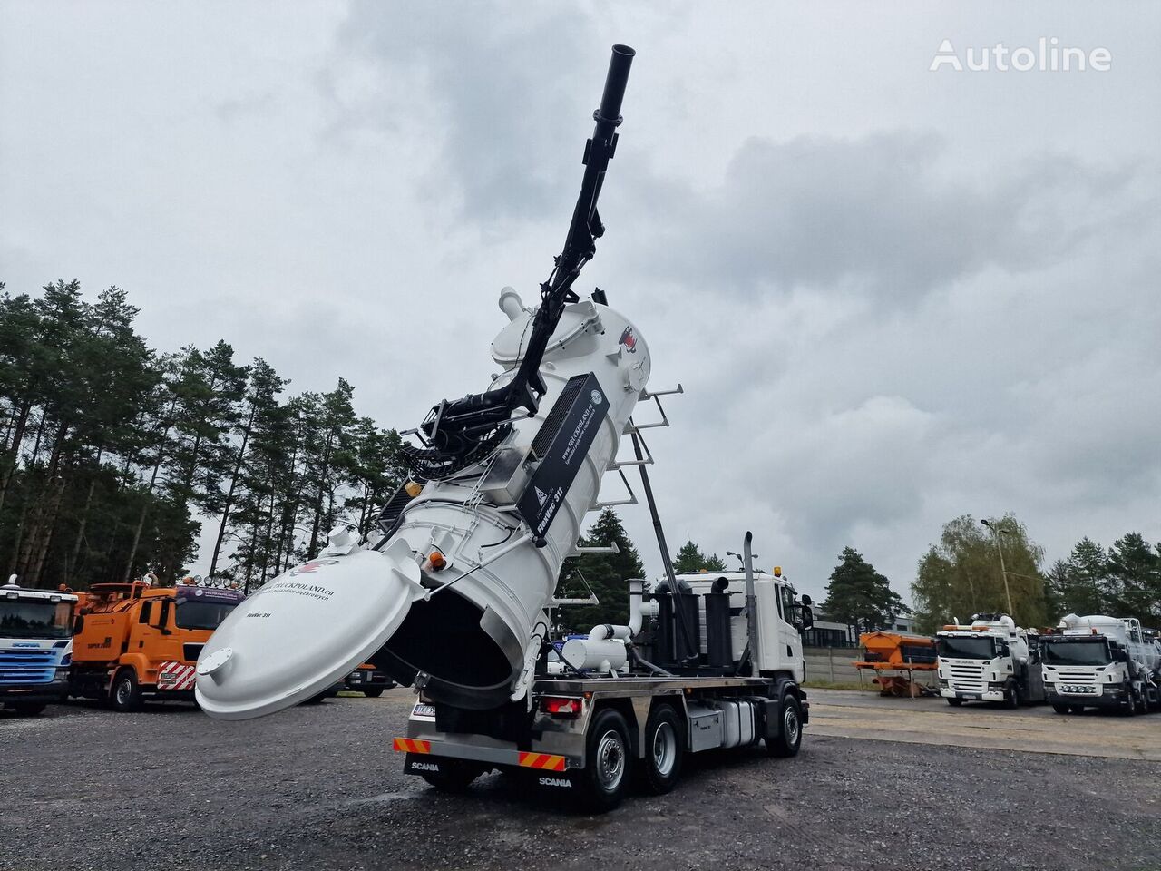 Scania Saugbagger Larsen FlexVac 311 Vacuum suction loader combination sewer cleaner