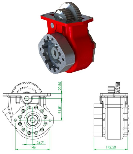 Optima Allison type Parker Chelsea PTO for truck tractor