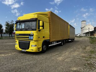 DAF XF 105 460 tilt truck + curtain side trailer